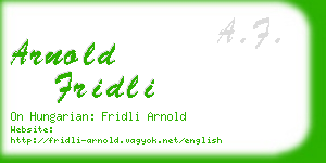 arnold fridli business card